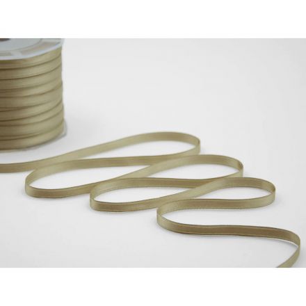 Taupe double satin ribbon 6 mm